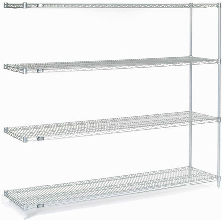 Nexel Wire Shelving Add-On, Poly-Z-Brite, 72W X 18D X 63H A18726Z